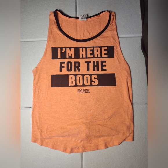 Victoria Secret Orange Tank Top with Fun Graphic Size S/P #352 - Picture 1 of 4